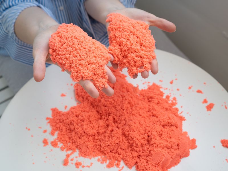 orange sand play dough